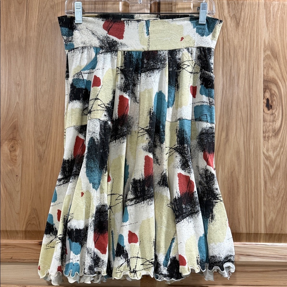 Effie's Heart Seven Year Multicolor Abstract Full Flowy Poodle A-Line Skirt